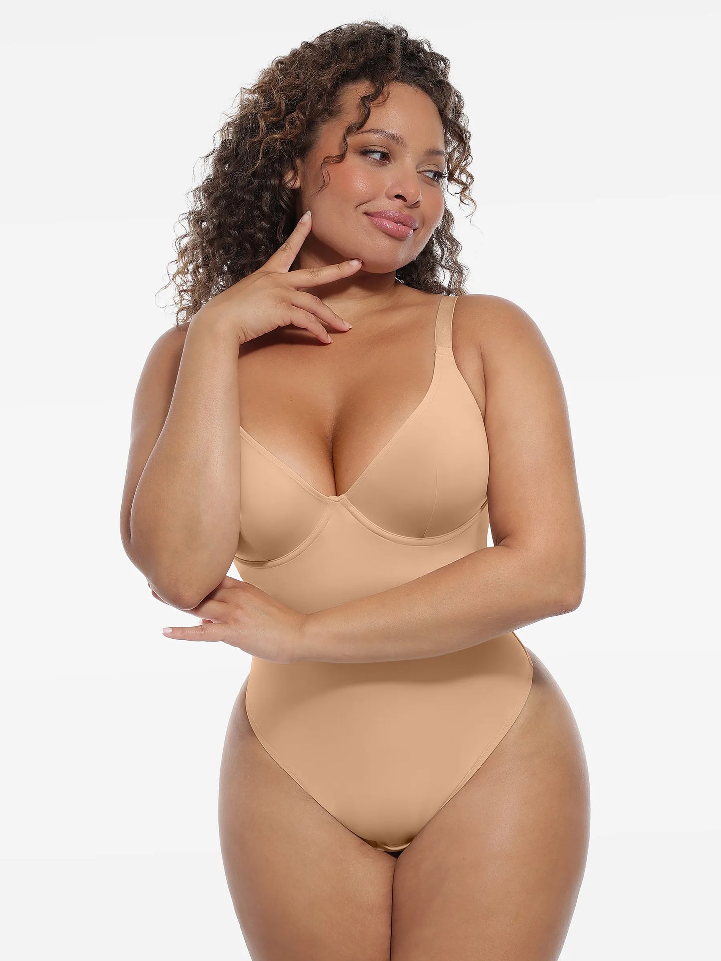 Deep V-Neck Shapewear Bodysuit