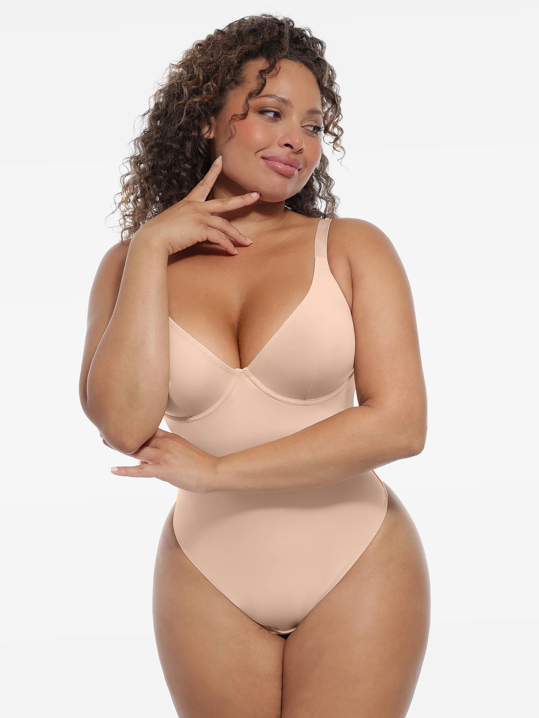 Deep V-Neck Shapewear Bodysuit