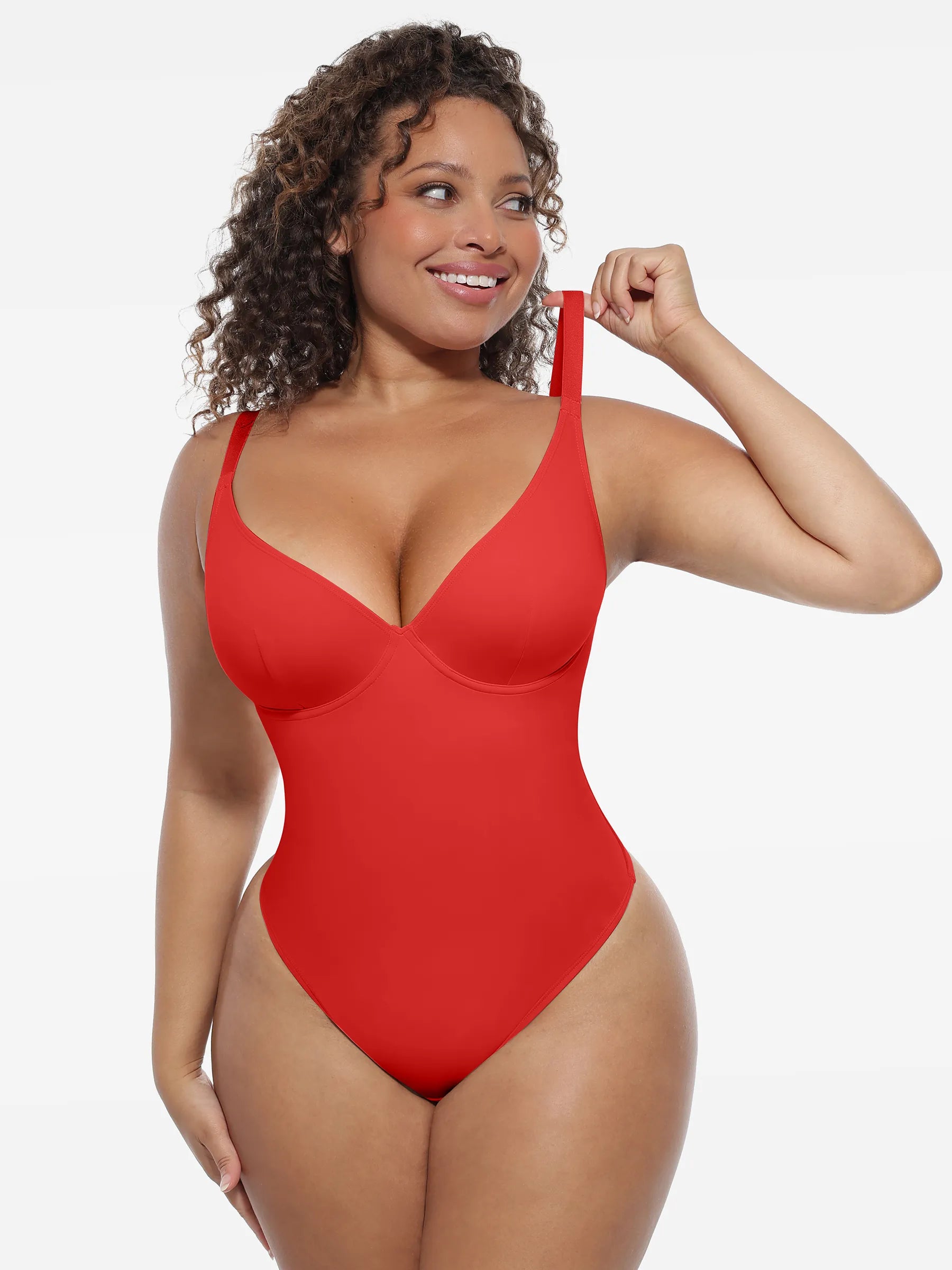 Deep V-Neck Shapewear Bodysuit