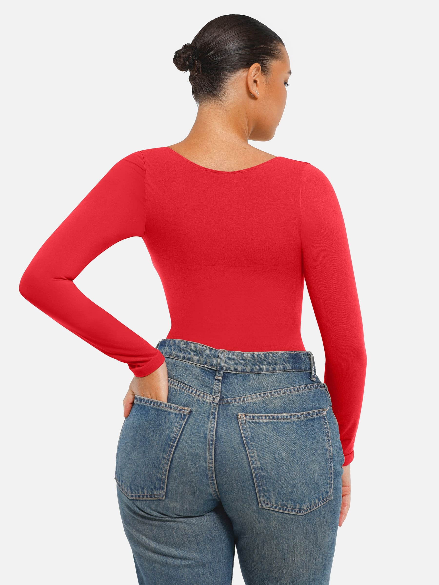 Seamless Long Sleeve Tummy Control Thong Bodysuit