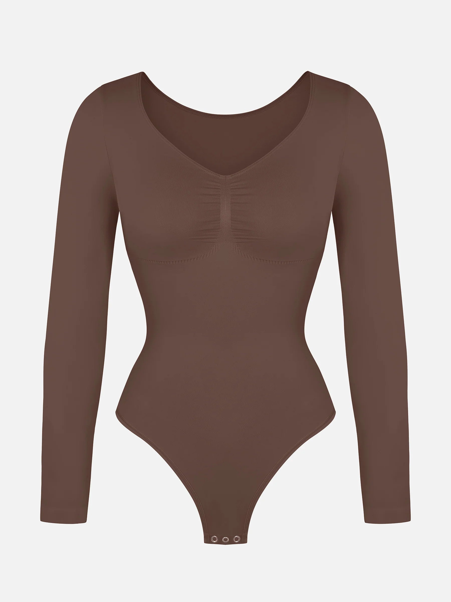 Seamless Long Sleeve Tummy Control Thong Bodysuit