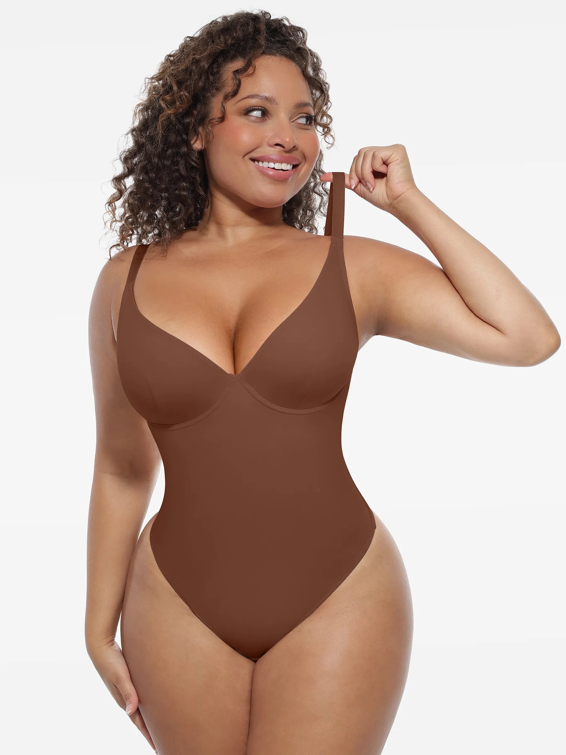 Deep V-Neck Shapewear Bodysuit