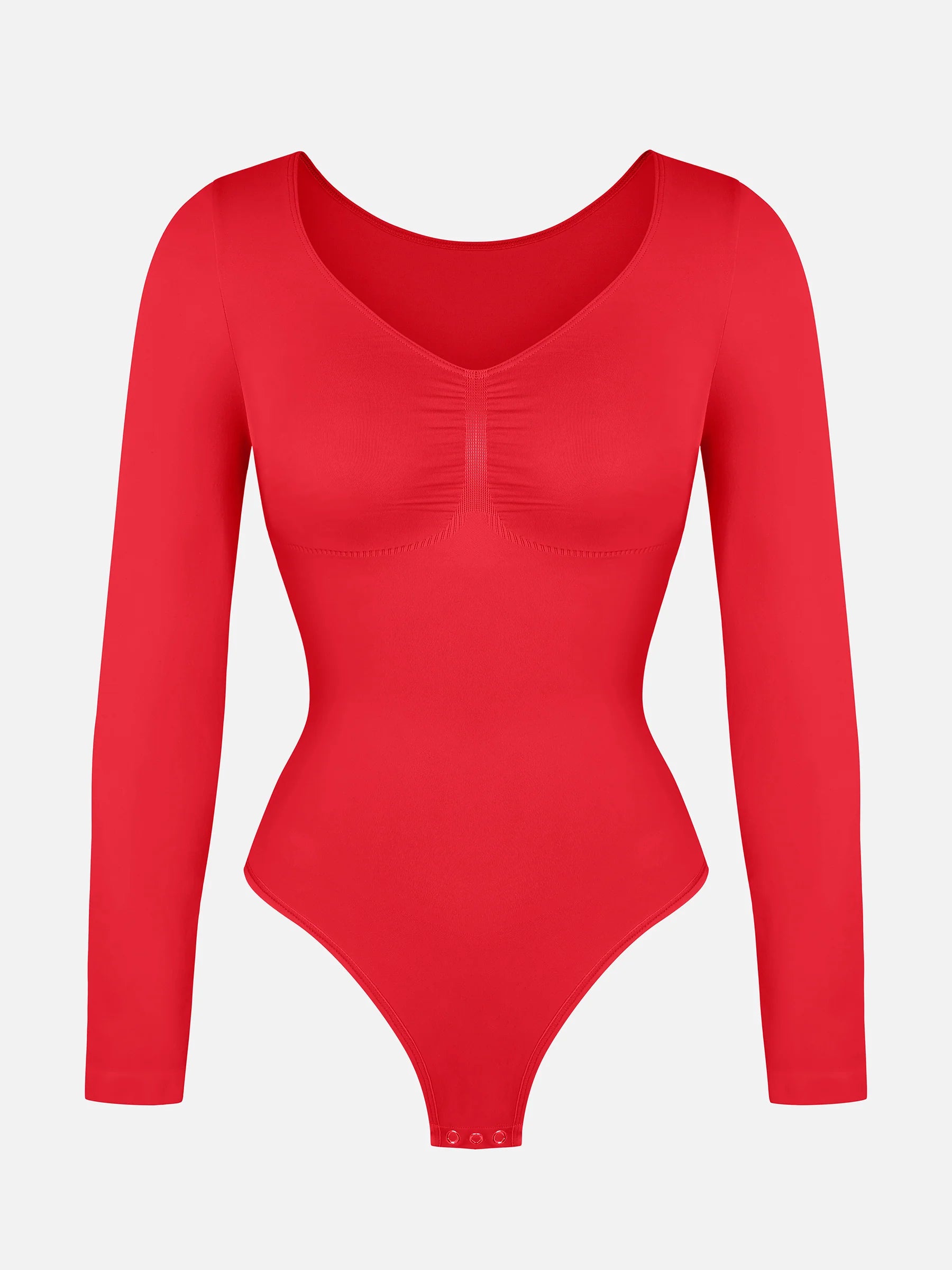 Seamless Long Sleeve Tummy Control Thong Bodysuit