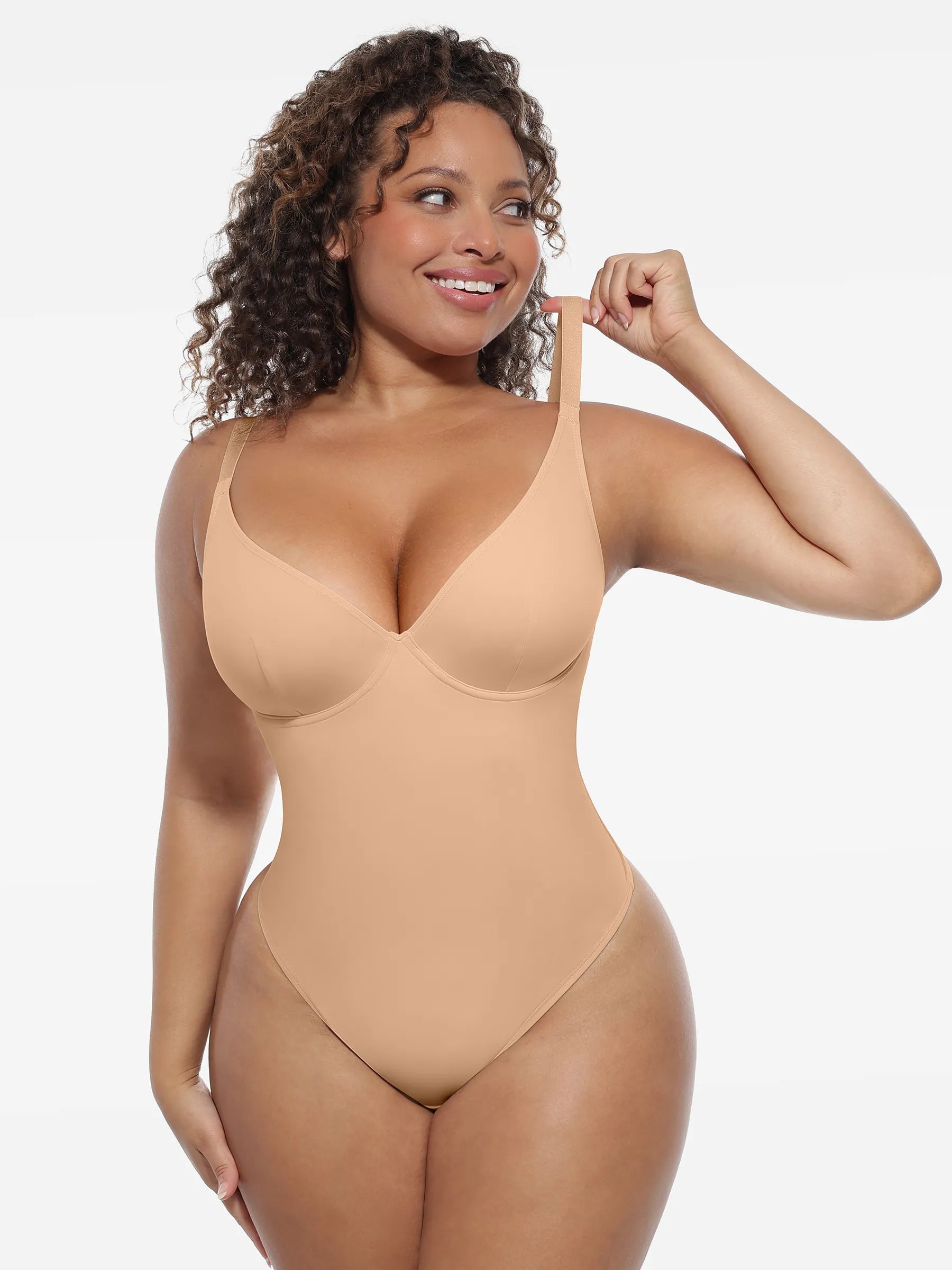 Deep V-Neck Shapewear Bodysuit