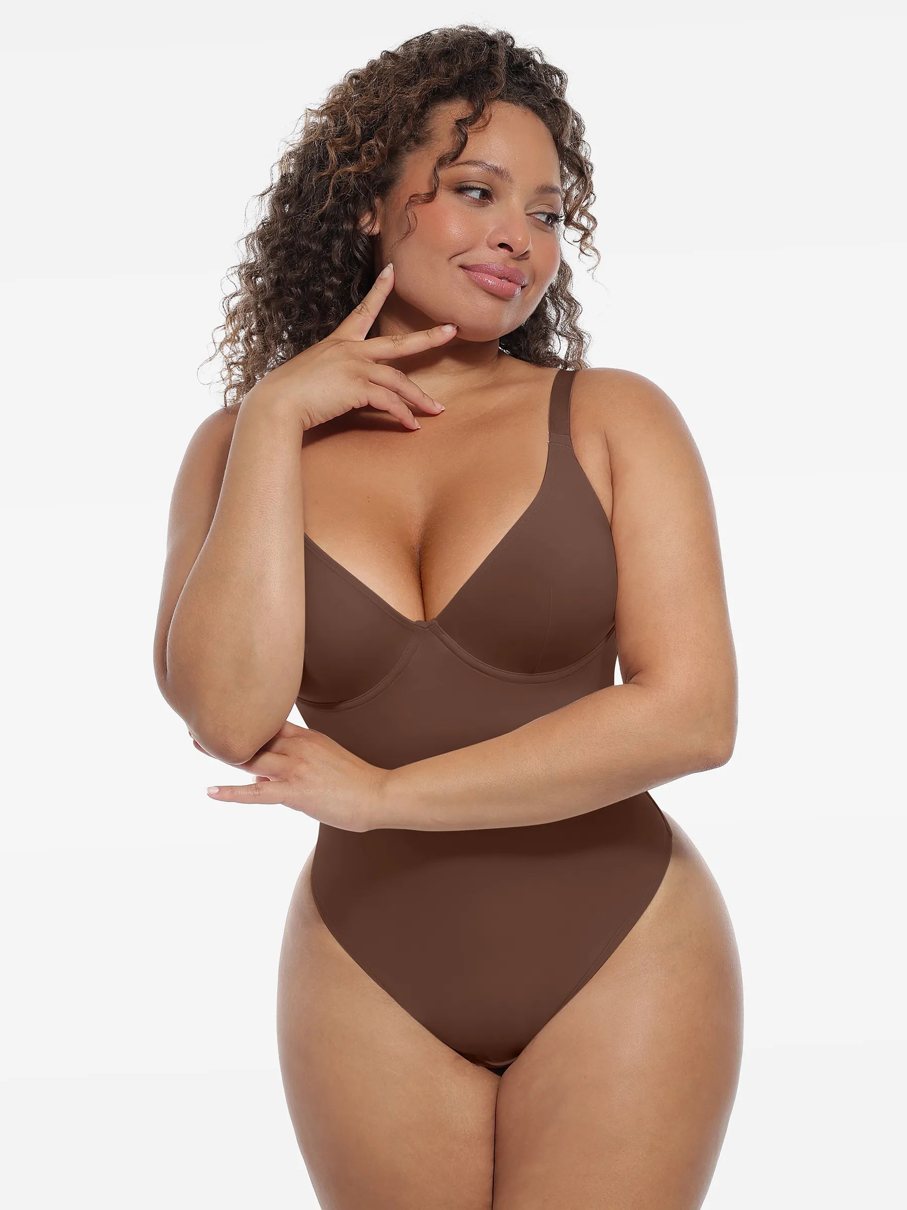 Deep V-Neck Shapewear Bodysuit