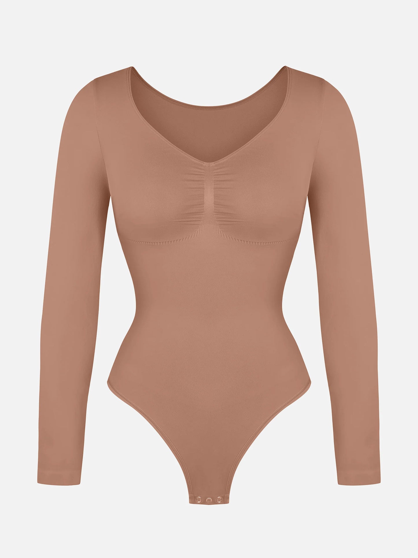 Seamless Long Sleeve Tummy Control Thong Bodysuit