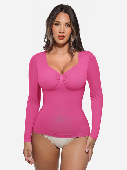 Seamless Long Sleeve Tummy Control Thong Bodysuit