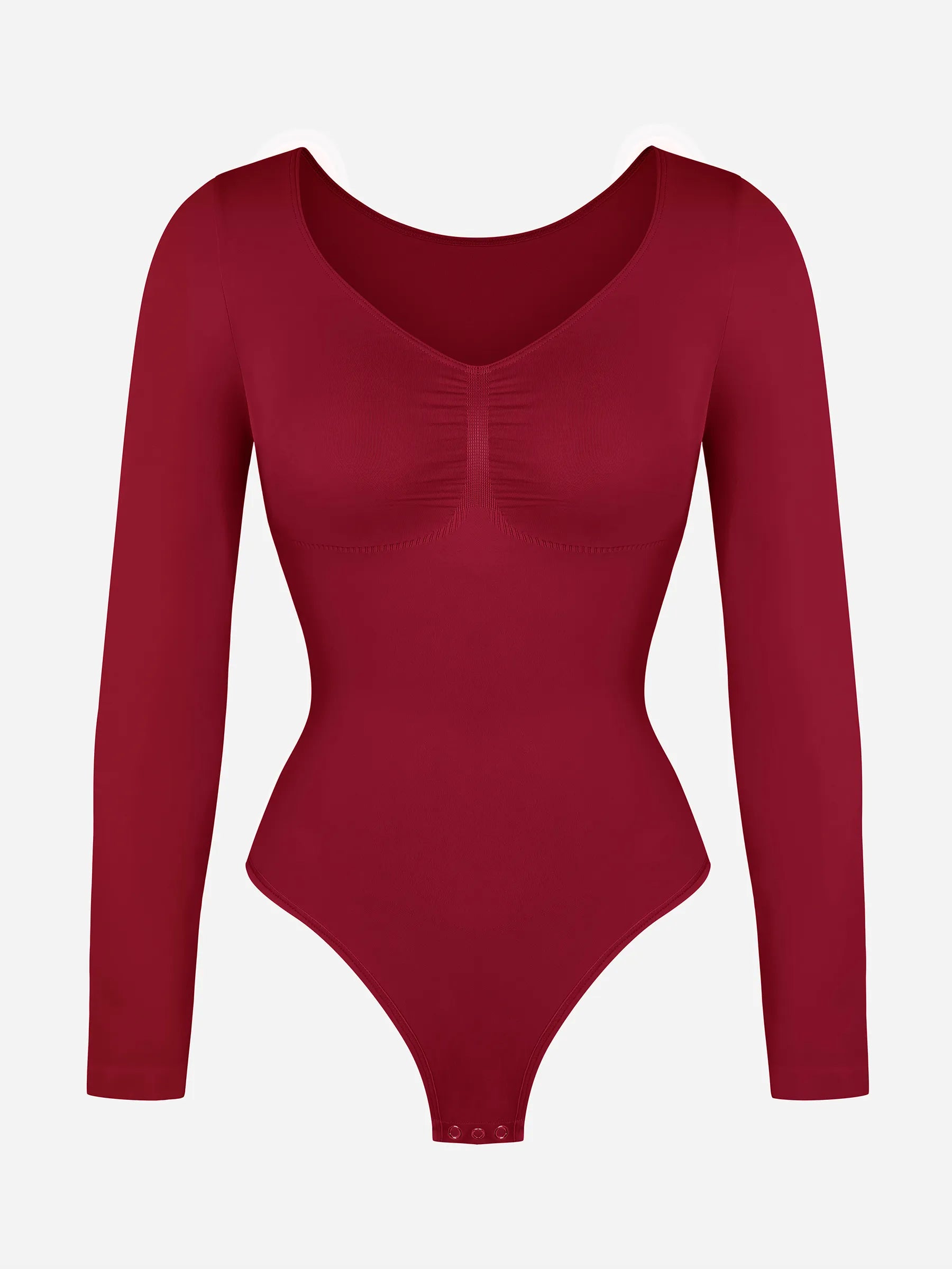 Seamless Long Sleeve Tummy Control Thong Bodysuit